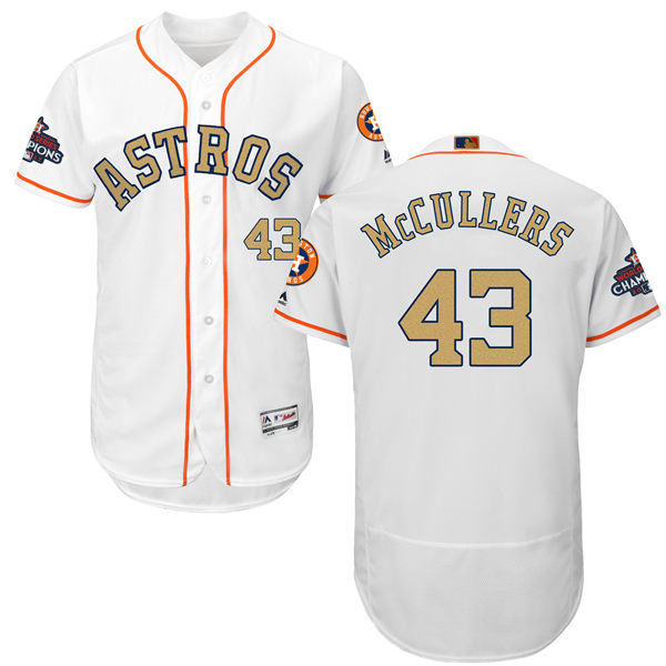 Men's Houston Astros #43 Lance McCullers White 2018 Gold Program Flexbase Stitched MLB Jersey Men's Houston Astros #43 Lance McCullers White 2018 Gold Program Flexbase Stitched MLB Jersey