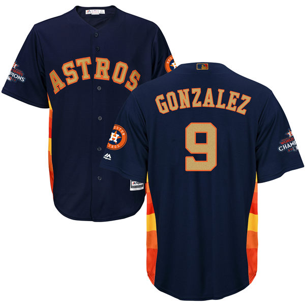 Men's Houston Astros #9 Marwin Gonzalez Navy Blue 2018 Gold Program Cool Base Stitched MLB Jersey Men's Houston Astros #9 Marwin Gonzalez Navy Blue 2018 Gold Program Cool Base Stitched MLB Jersey