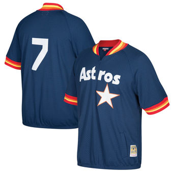 Men's Houston Astros Craig Biggio Mitchell & Ness Navy Cooperstown Collection Mesh Batting Practice Quarter-Zip Jersey Men's Houston Astros Craig Biggio Mitchell & Ness Navy Cooperstown Collection Mesh Batting Practice Quarter-Zip Jersey