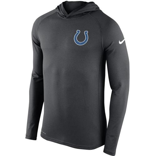 Men's Indianapolis Colts Nike Charcoal Stadium Touch Hooded Performance Long Sleeve T-Shirt Men's Indianapolis Colts Nike Charcoal Stadium Touch Hooded Performance Long Sleeve T-Shirt