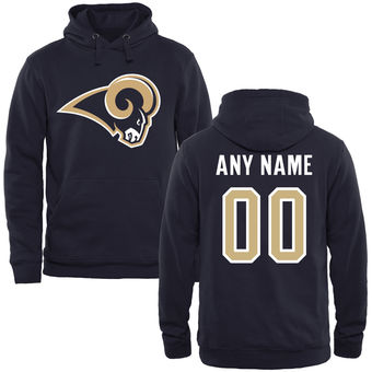 Men's Los Angeles RamsNavy Personalized Name & Number Logo Pullover Hoodie Men's Los Angeles RamsNavy Personalized Name & Number Logo Pullover Hoodie