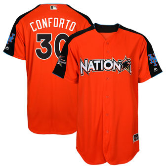 Men's National League Mets Michael Conforto Majestic Orange 2017 MLB All-Star Game Home Run Derby Player Jersey Men's National League Mets Michael Conforto Majestic Orange 2017 MLB All-Star Game Home Run Derby Player Jersey