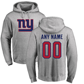Men's New York Giants Pro Line Ash Personalized Name & Number Logo Pullover Hoodie Men's New York Giants Pro Line Ash Personalized Name & Number Logo Pullover Hoodie