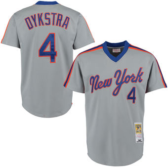 Men's New York Mets 1987 Lenny Dykstra Mitchell & Ness Gray Authentic Throwback Jersey Men's New York Mets 1987 Lenny Dykstra Mitchell & Ness Gray Authentic Throwback Jersey