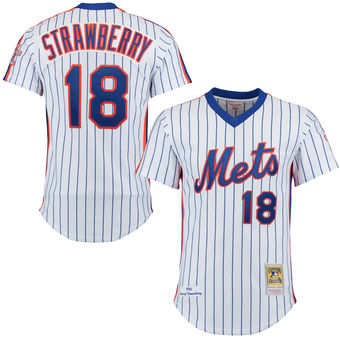 Men's New York Mets Darryl Strawberry Mitchell & Ness White Throwback Authentic Jersey Men's New York Mets Darryl Strawberry Mitchell & Ness White Throwback Authentic Jersey