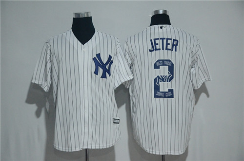 Men's New York Yankees #2 Derek Jeter Majestic White 2017 Color Printing Cool Base Jersey