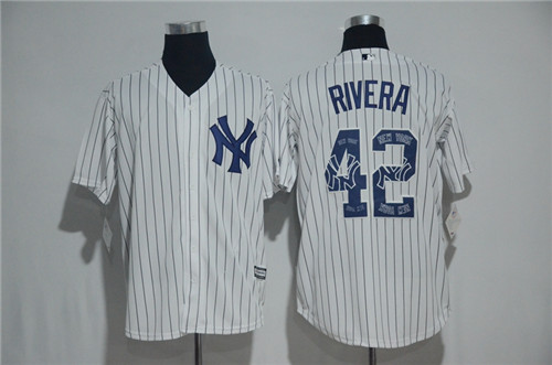 Men's New York Yankees #42 Mariano Rivera Majestic White 2017 Color Printing Cool Base Jersey Men's New York Yankees #42 Mariano Rivera Majestic White 2017 Color Printing Cool Base Jersey