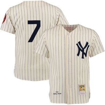Men's New York Yankees Mickey Mantle Mitchell & Ness Cream Throwback Authentic Jersey Men's New York Yankees Mickey Mantle Mitchell & Ness Cream Throwback Authentic Jersey