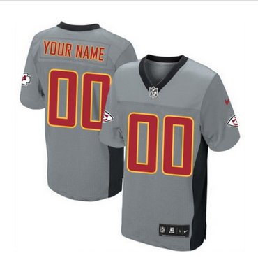 Men's Nike Kansas City Chiefs Customized Limited Grey Shadow NFL Jersey Men's Nike Kansas City Chiefs Customized Limited Grey Shadow NFL Jersey