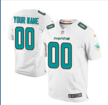 Men's Nike Miami Dolphins Customized Elite White NFL Jersey Men's Nike Miami Dolphins Customized Elite White NFL Jersey