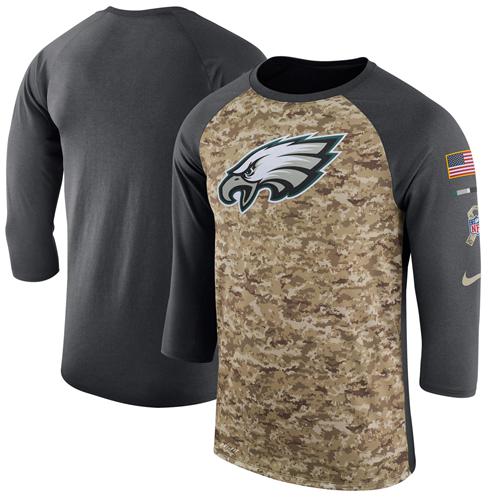 Men's Philadelphia Eagles Nike Camo Anthracite Salute to Service Sideline Legend Performance Three-Quarter Sleeve T-Shirt Men's Philadelphia Eagles Nike Camo Anthracite Salute to Service Sideline Legend Performance Three-Quarter Sleeve T-Shirt