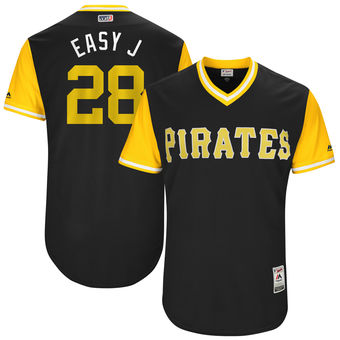 Men's Pittsburgh Pirates John Jaso Easy J Majestic Black 2017 Players Weekend Authentic Jersey Men's Pittsburgh Pirates John Jaso Easy J Majestic Black 2017 Players Weekend Authentic Jersey