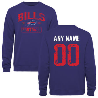 Men's Royal Buffalo Bills Distressed Custom Name & Number Pullover Sweatshirt Men's Royal Buffalo Bills Distressed Custom Name & Number Pullover Sweatshirt