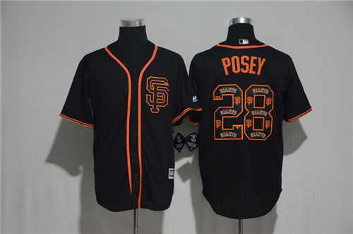 Men's San Francisco Giants #28 Buster Posey Majestic Black 2017 Color Printing Cool Base Jersey Men's San Francisco Giants #28 Buster Posey Majestic Black 2017 Color Printing Cool Base Jersey