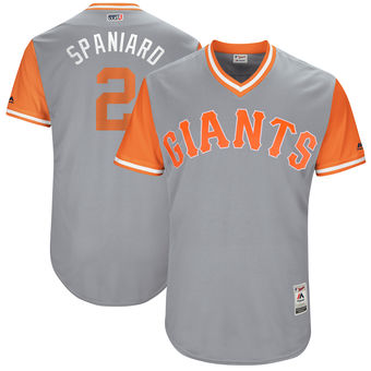 Men's San Francisco Giants Denard Span Spaniard Majestic Gray 2017 Players Weekend Authentic Jersey Men's San Francisco Giants Denard Span Spaniard Majestic Gray 2017 Players Weekend Authentic Jersey