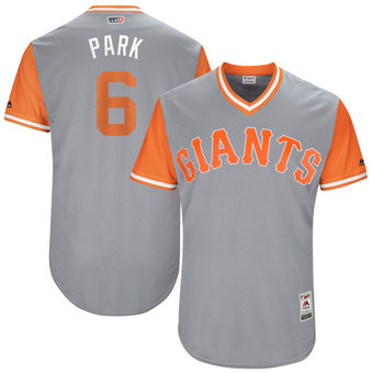 Men's San Francisco Giants Jarrett Parker Park Majestic Gray 2017 Players Weekend Authentic Jersey Men's San Francisco Giants Jarrett Parker Park Majestic Gray 2017 Players Weekend Authentic Jersey