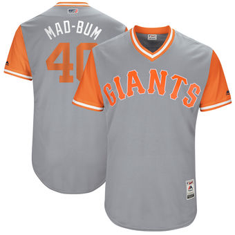 Men's San Francisco Giants Madison Bumgarner Mad-Bum Majestic Gray 2017 Players Weekend Authentic Jersey Men's San Francisco Giants Madison Bumgarner Mad-Bum Majestic Gray 2017 Players Weekend Authentic Jersey