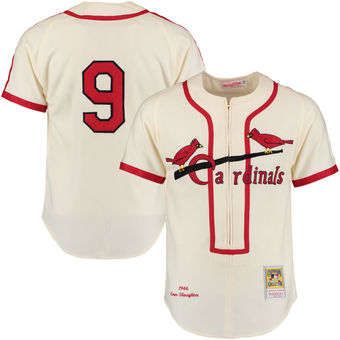 Men's St. Louis Cardinals Enos Slaughter Mitchell & Ness Cream 1946 Throwback Player Jersey Men's St. Louis Cardinals Enos Slaughter Mitchell & Ness Cream 1946 Throwback Player Jersey