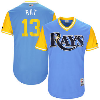 Men's Tampa Bay Rays Brad Miller Rat Majestic Light Blue 2017 Players Weekend Authentic Jersey Men's Tampa Bay Rays Brad Miller Rat Majestic Light Blue 2017 Players Weekend Authentic Jersey