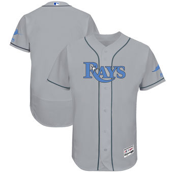 Men's Tampa Bay Rays Majestic Gray Father's Day FlexBase Team Jersey Men's Tampa Bay Rays Majestic Gray Father's Day FlexBase Team Jersey