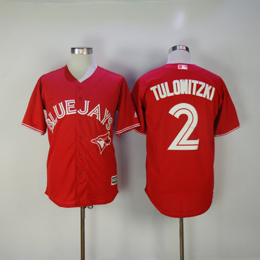 Men's Toronto Blue Jays Troy Tulowitzki Majestic Scarlet 2017 Cool Base Replica Player Jersey