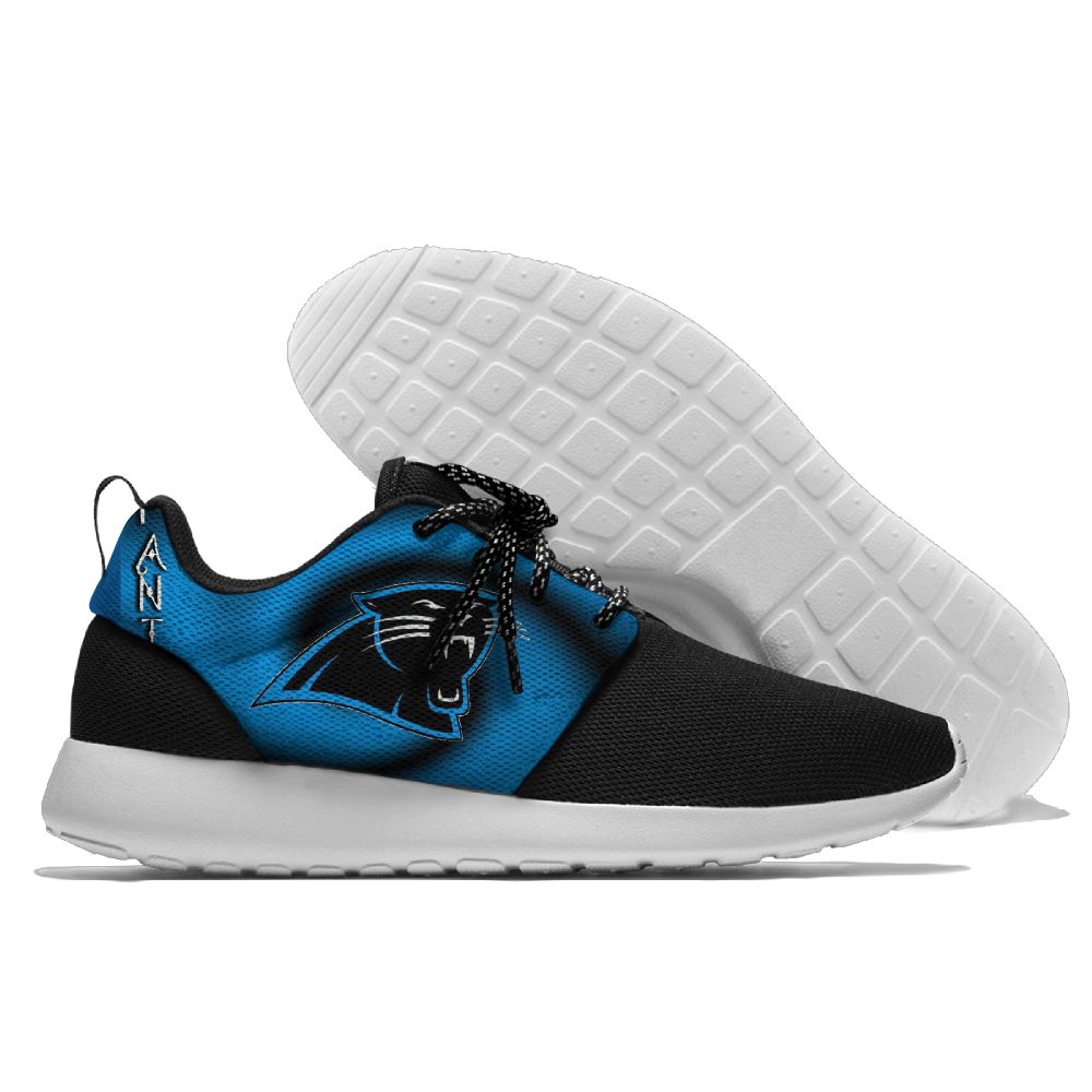 Men and women NFL Carolina Panthers Roshe style Lightweight Running shoes (2) Men and women NFL Carolina Panthers Roshe style Lightweight Running shoes (2)