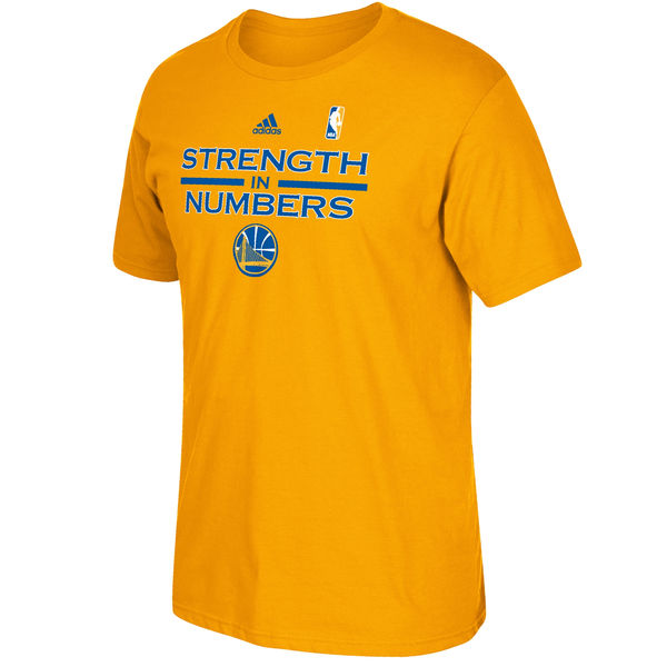Mens Golden State Warriors adidas Gold Playoffs Slogan T-Shirt Mens Golden State Warriors adidas Gold Playoffs Slogan T-Shirt