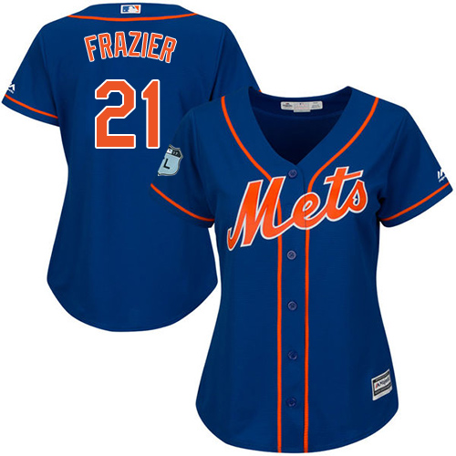 Mets #21 Todd Frazier Blue Alternate Women's Stitched MLB Jersey Mets #21 Todd Frazier Blue Alternate Women's Stitched MLB Jersey