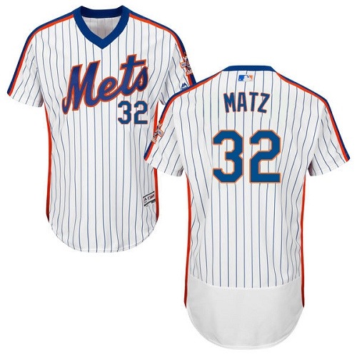 Mets #32 Steven Matz White(Blue Strip) Flexbase Authentic Collection Alternate Stitched MLB Jersey Mets #32 Steven Matz White(Blue Strip) Flexbase Authentic Collection Alternate Stitched MLB Jersey