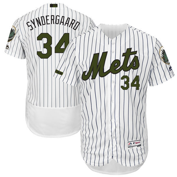 Mets #34 Noah Syndergaard White Men 2017 Memorial Day Flexbase Player Jersey