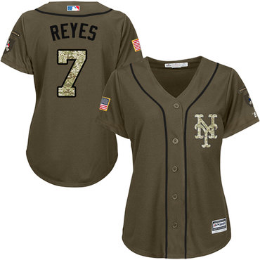 Mets #7 Jose Reyes Green Salute to Service Women's Stitched MLB Jersey Mets #7 Jose Reyes Green Salute to Service Women's Stitched MLB Jersey