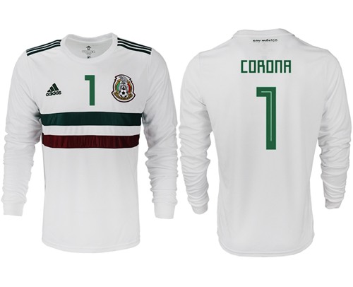 Mexico #1 Corona Away Long Sleeves Soccer Country Jersey Mexico #1 Corona Away Long Sleeves Soccer Country Jersey