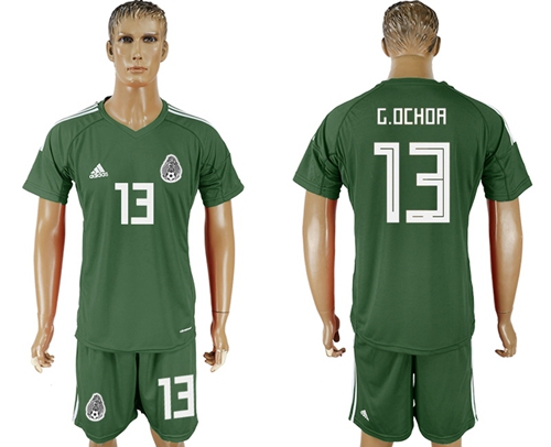 Mexico #13 G.Ochoa Green Goalkeeper Soccer Country Jersey Mexico #13 G.Ochoa Green Goalkeeper Soccer Country Jersey