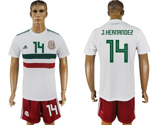Mexico #14 J.Hernandez Away Soccer Country Jersey Mexico #14 J.Hernandez Away Soccer Country Jersey