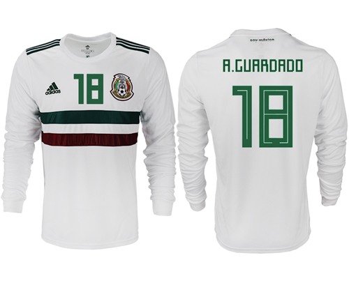 Mexico #18 A.Guardado Away Long Sleeves Soccer Country Jersey Mexico #18 A.Guardado Away Long Sleeves Soccer Country Jersey