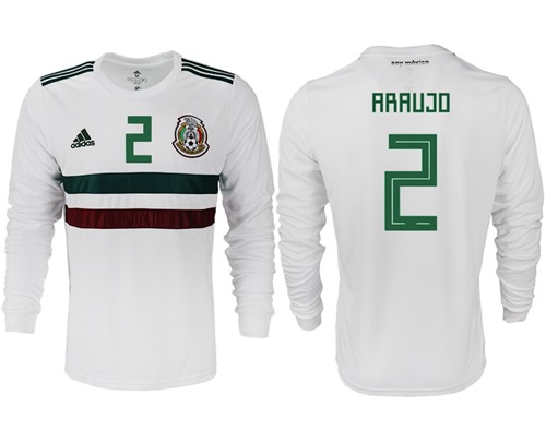 Mexico #2 Araujo Away Long Sleeves Soccer Country Jersey Mexico #2 Araujo Away Long Sleeves Soccer Country Jersey