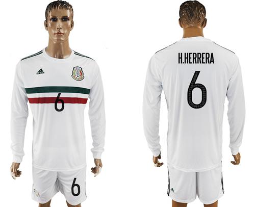 Mexico #6 H.Herrera Away Long Sleeves Soccer Country Jersey Mexico #6 H.Herrera Away Long Sleeves Soccer Country Jersey