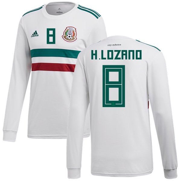 Mexico #8 H.Lozano Away Long Sleeves Soccer Country Jersey Mexico #8 H.Lozano Away Long Sleeves Soccer Country Jersey