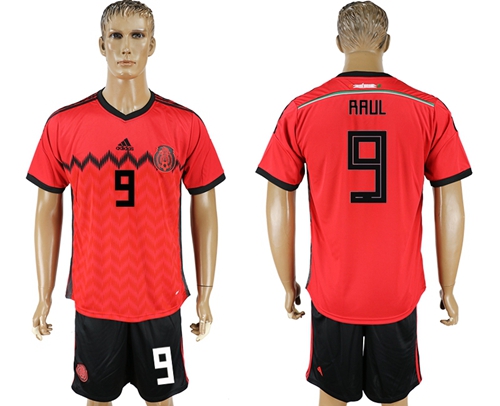 Mexico #9 Raul Away Soccer Country Jersey