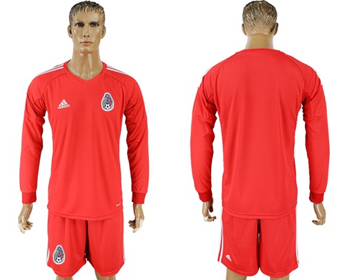 Mexico Blank Red Long Sleeves Goalkeeper Soccer Country Jersey Mexico Blank Red Long Sleeves Goalkeeper Soccer Country Jersey
