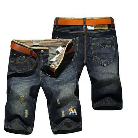 Miami Marlins Team Logo Black MLB Jeans