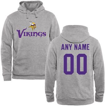 Minnesota Vikings Steel Custom Name & Number Wordmark Pullover Hoodie Minnesota Vikings Steel Custom Name & Number Wordmark Pullover Hoodie