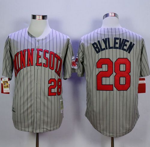 Mitchell And Ness 1987 Twins #28 Bert Blyleven Grey Throwback Stitched MLB Jersey Mitchell And Ness 1987 Twins #28 Bert Blyleven Grey Throwback Stitched MLB Jersey