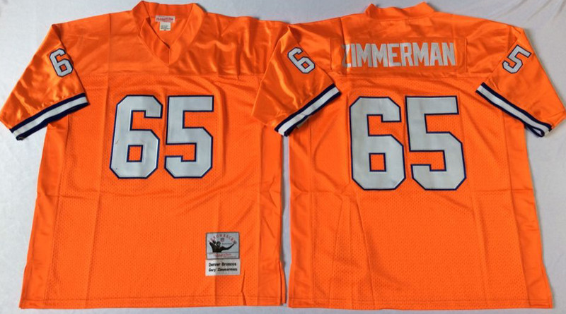 Mitchell And Ness Broncos #65 ZIMMERMAN orange Throwback Stitched NFL Jersey Mitchell And Ness Broncos #65 ZIMMERMAN orange Throwback Stitched NFL Jersey