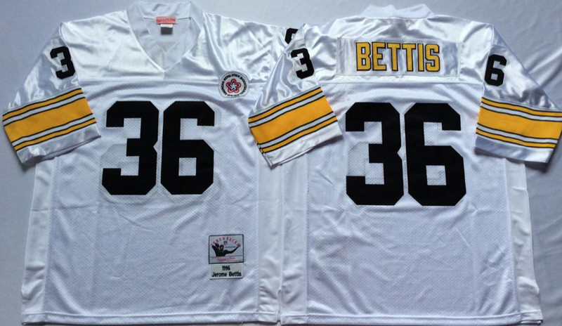 Mitchell And Ness Steelers #36 Jerome Bettis white Throwback Stitched NFL Jersey Mitchell And Ness Steelers #36 Jerome Bettis white Throwback Stitched NFL Jersey