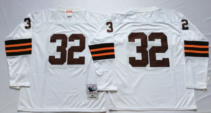 Mitchell And Ness browns #32 Jim Brown white Throwback Stitched NFL Jersey Mitchell And Ness browns #32 Jim Brown white Throwback Stitched NFL Jersey