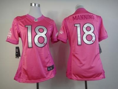 NEW Women Denver Broncos #18 Peyton Manning Pink Jerseys(love s) NEW Women Denver Broncos #18 Peyton Manning Pink Jerseys(love s)
