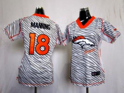NEW Women Denver Broncos #18 Peyton Manning jerseys(fem fan zebra) NEW Women Denver Broncos #18 Peyton Manning jerseys(fem fan zebra)
