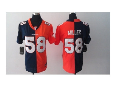 NEW Women Denver Broncos #58 Von Miller blue-orange(Elite split) NEW Women Denver Broncos #58 Von Miller blue-orange(Elite split)