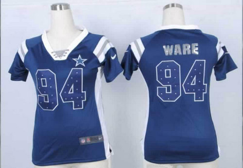 NEW Women Jerseys Dallas Cowboys #94 DeMarcus Ware Blue(fashion Rhinestone sequins) NEW Women Jerseys Dallas Cowboys #94 DeMarcus Ware Blue(fashion Rhinestone sequins)